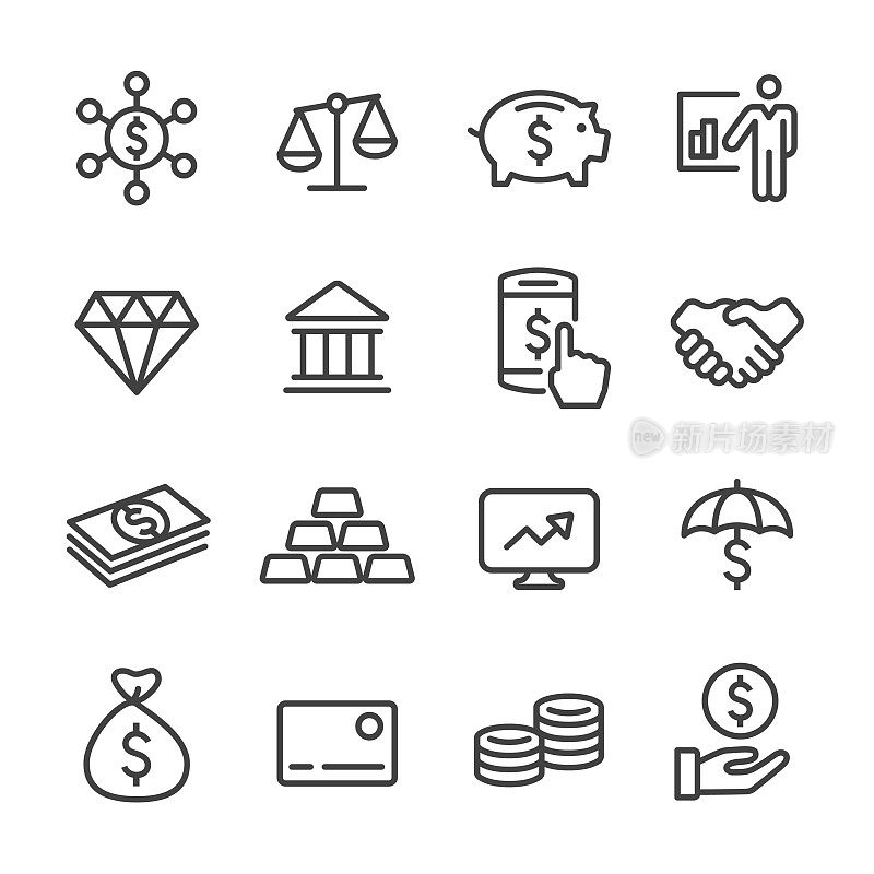 Finance and Investment Icons - Line Series